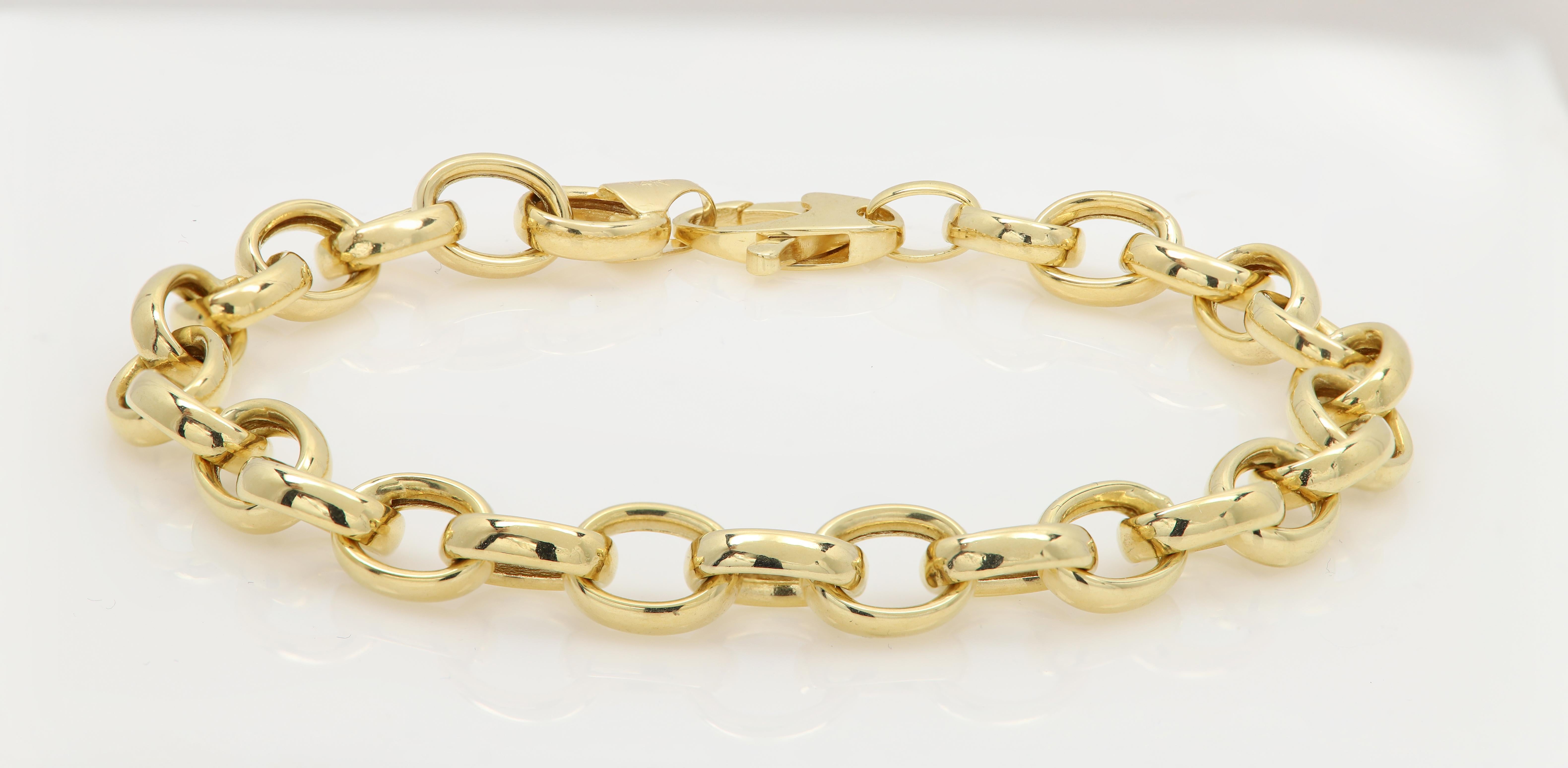 Italienisches Gliederkette-Armband aus 14 Karat Gold, trendiges Link-Rolo-Armband (#6) 6