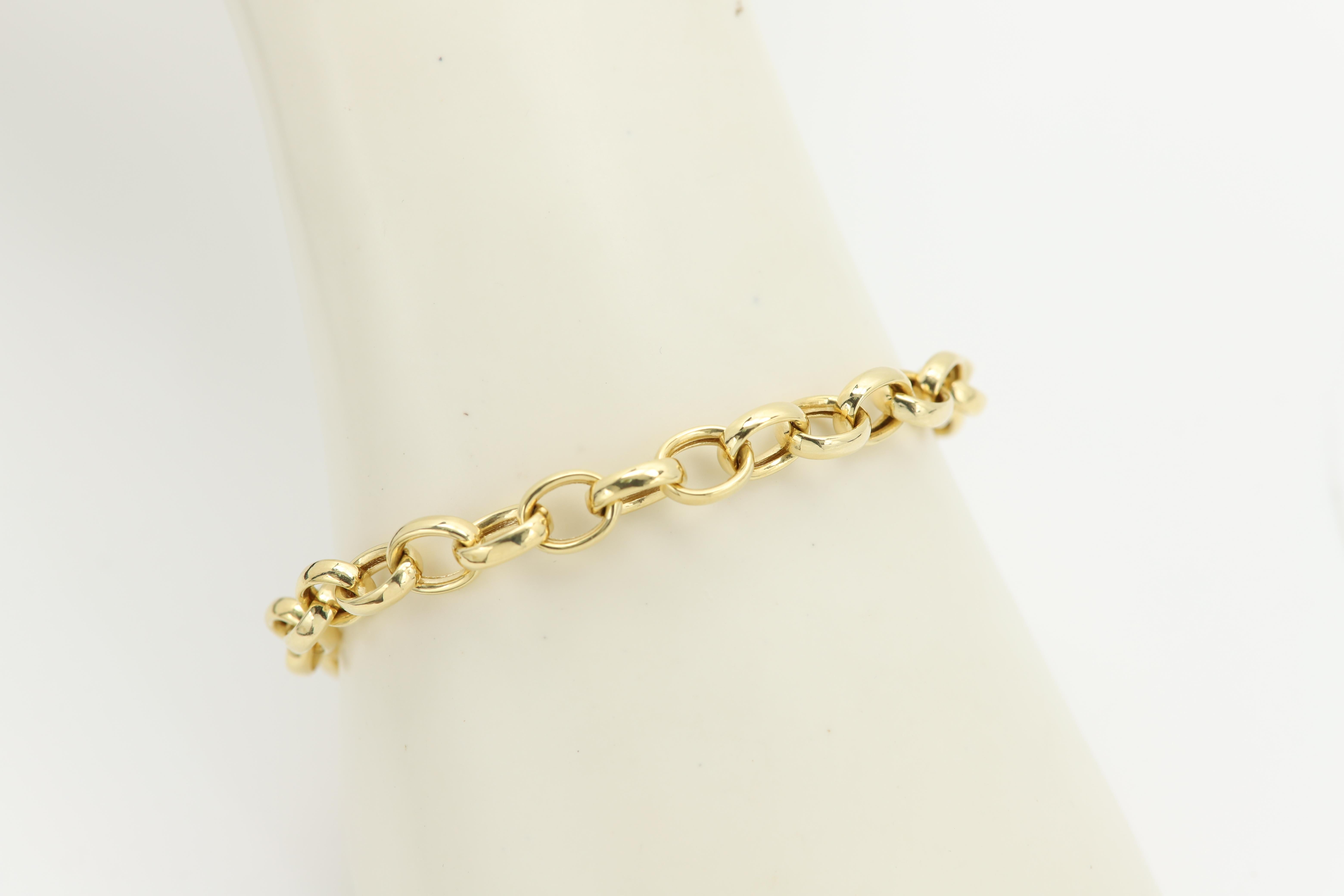 Italienisches Gliederkette-Armband aus 14 Karat Gold, trendiges Link-Rolo-Armband (#6) 7