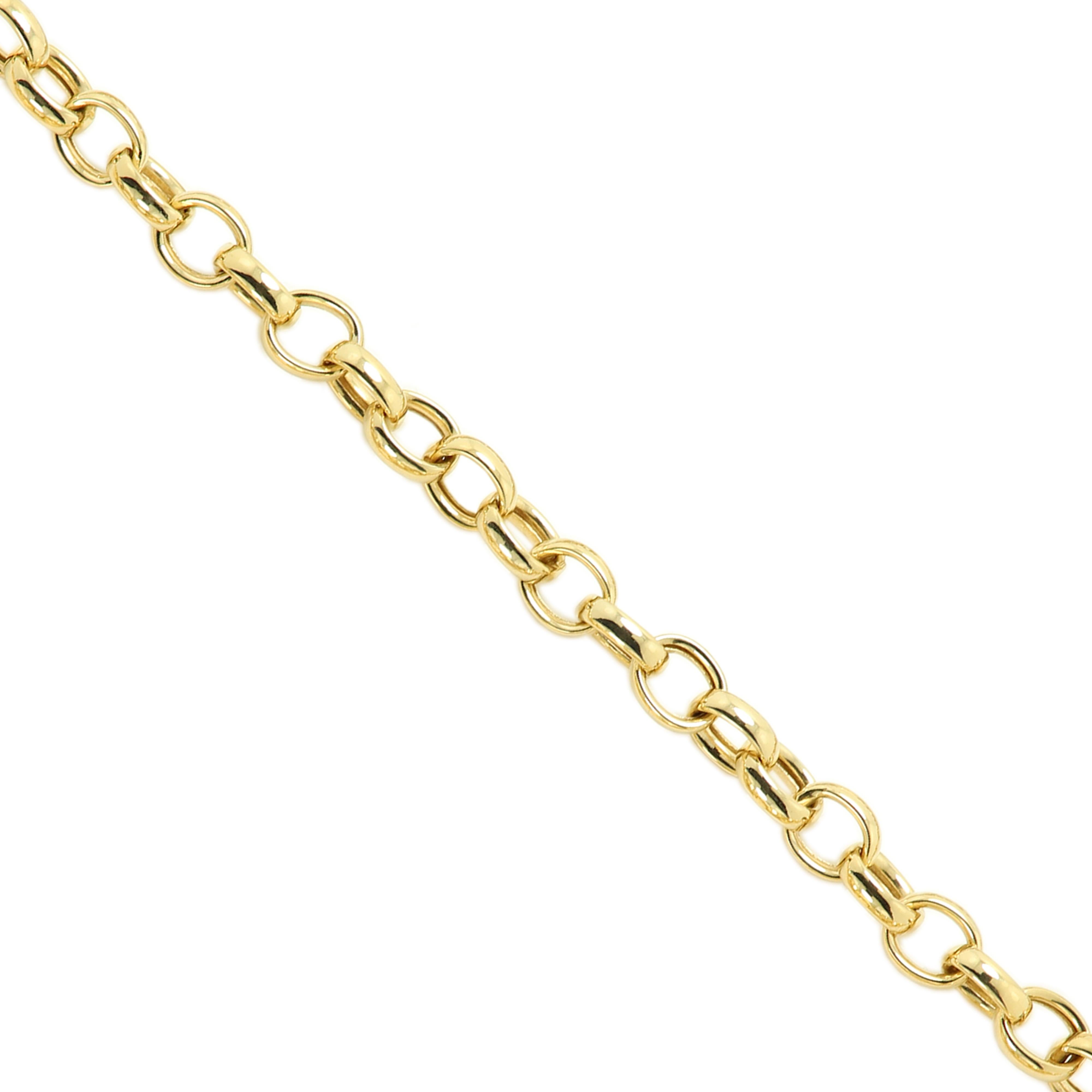 Italienisches Gliederkette-Armband aus 14 Karat Gold, trendiges Link-Rolo-Armband (#6) Damen