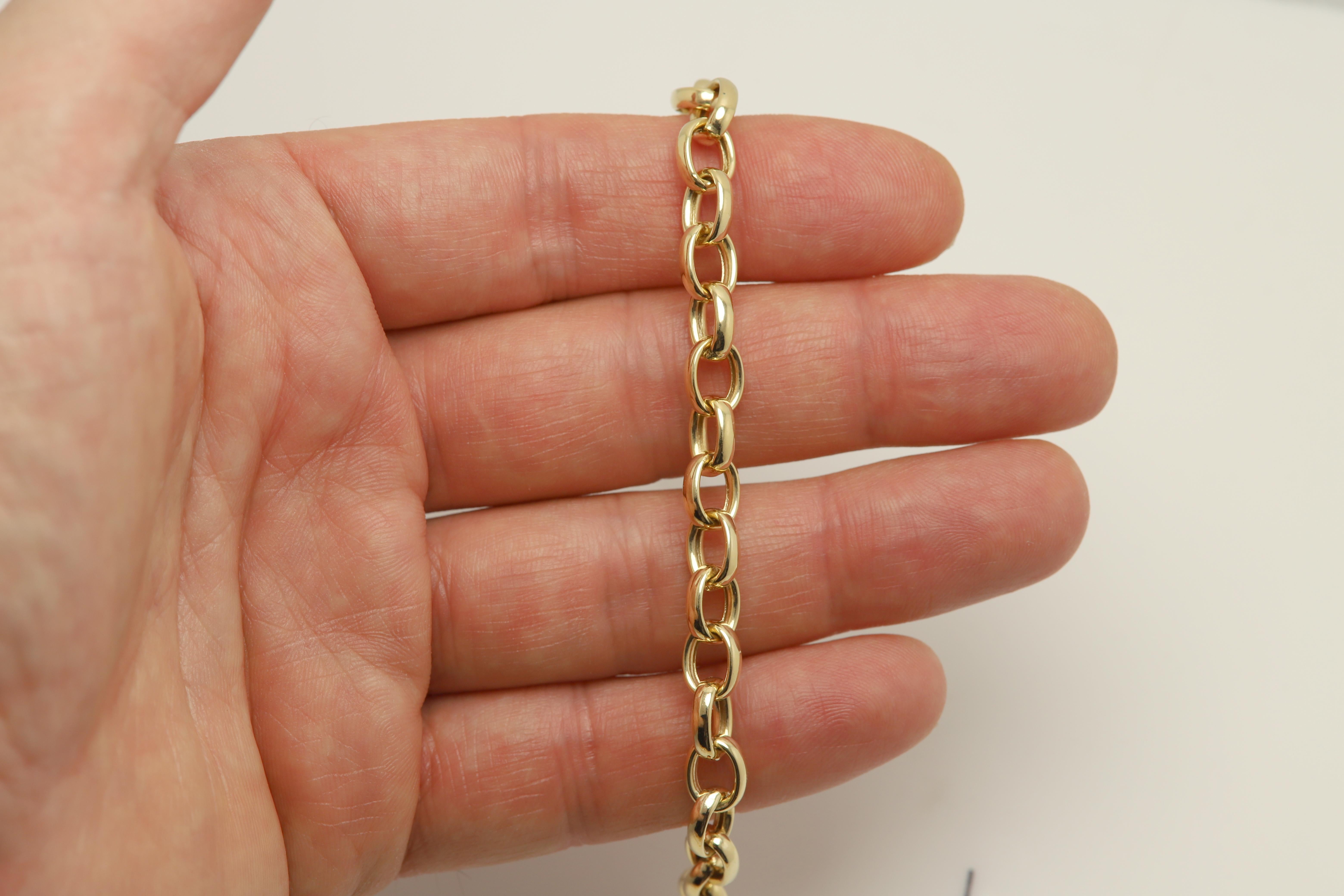Italienisches Gliederkette-Armband aus 14 Karat Gold, trendiges Link-Rolo-Armband (#6) 2