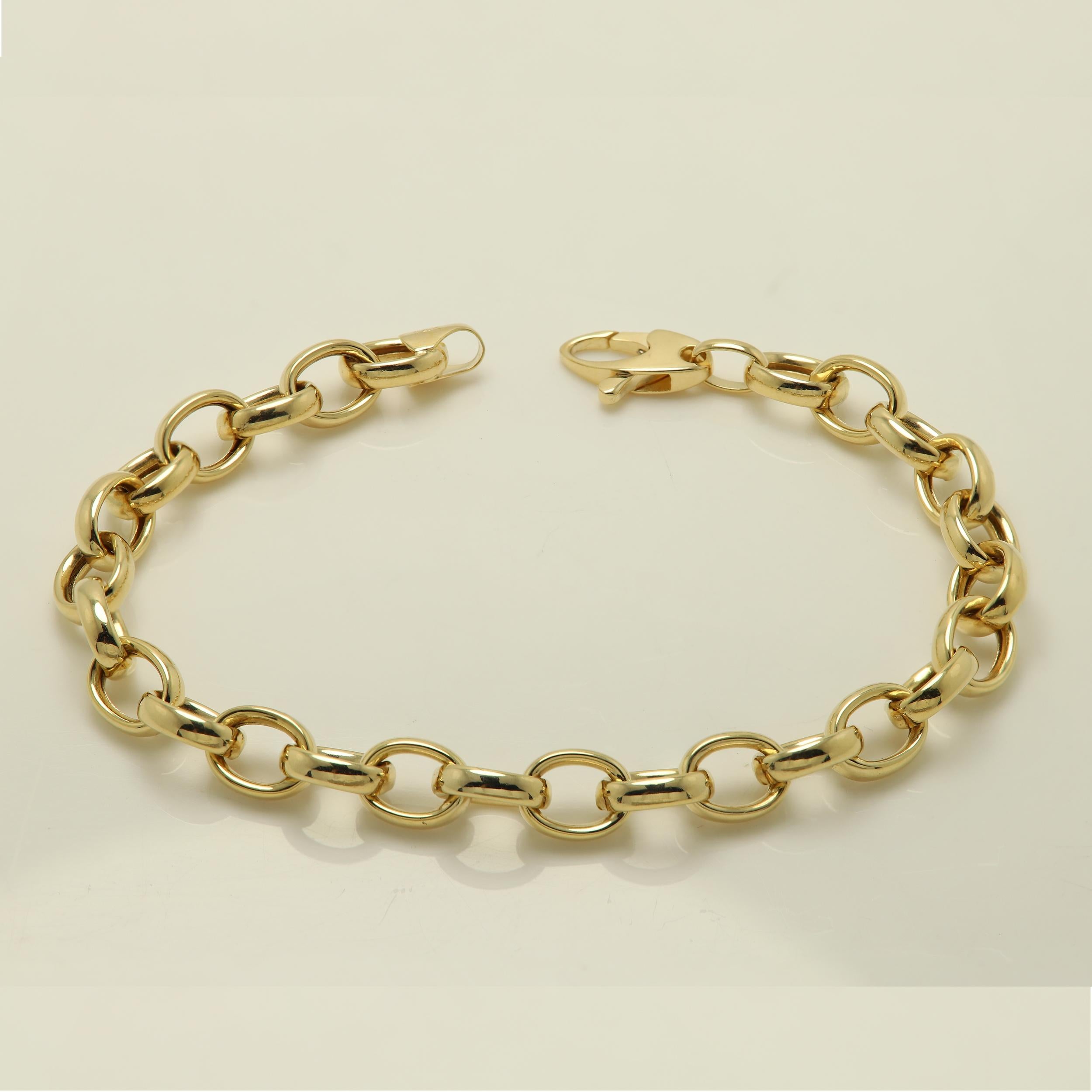 Italienisches Gliederkette-Armband aus 14 Karat Gold, trendiges Link-Rolo-Armband (#6) 4