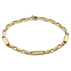 Vintage Italian Link Chain Men's Bracelet 14 Karat Yellow Gold Men Link Bracelet