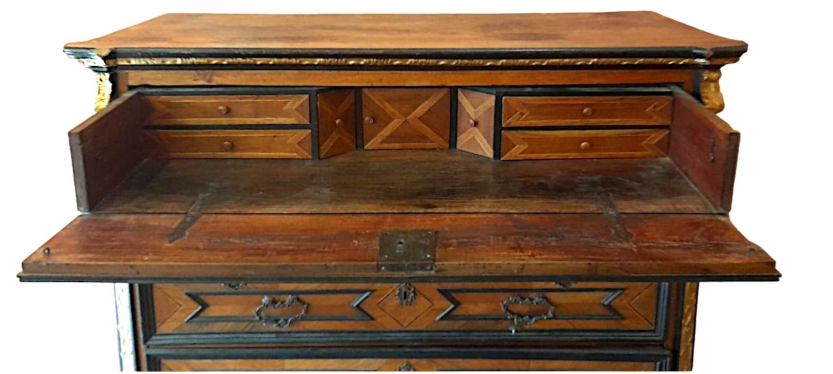 Ebonized Italian (Lombard) dresser, mid-1700s, made of walnut For Sale