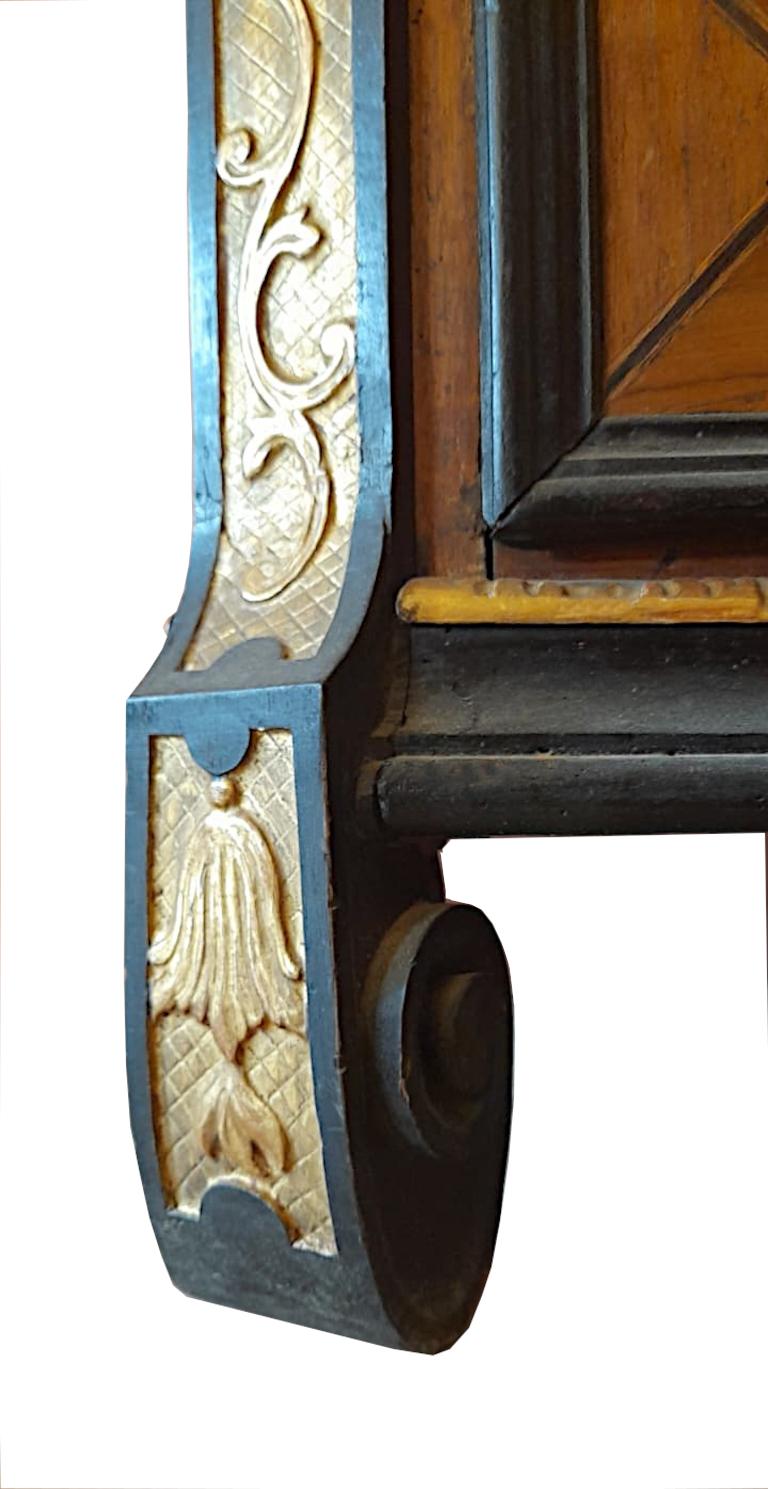 Ebony Italian (Lombard) dresser, mid-1700s, made of walnut For Sale