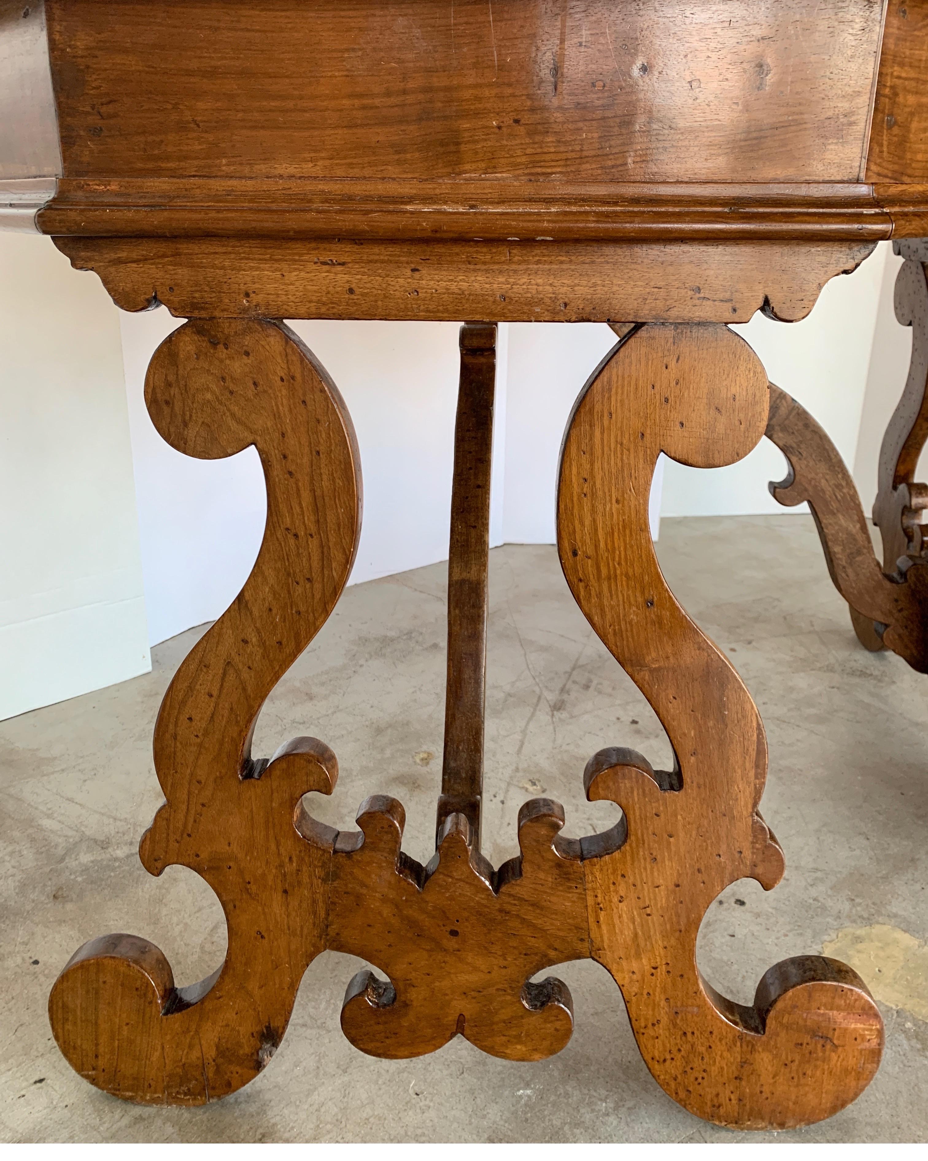 Italian Lombardi Walnut 19th Century Half Moon Tables 7