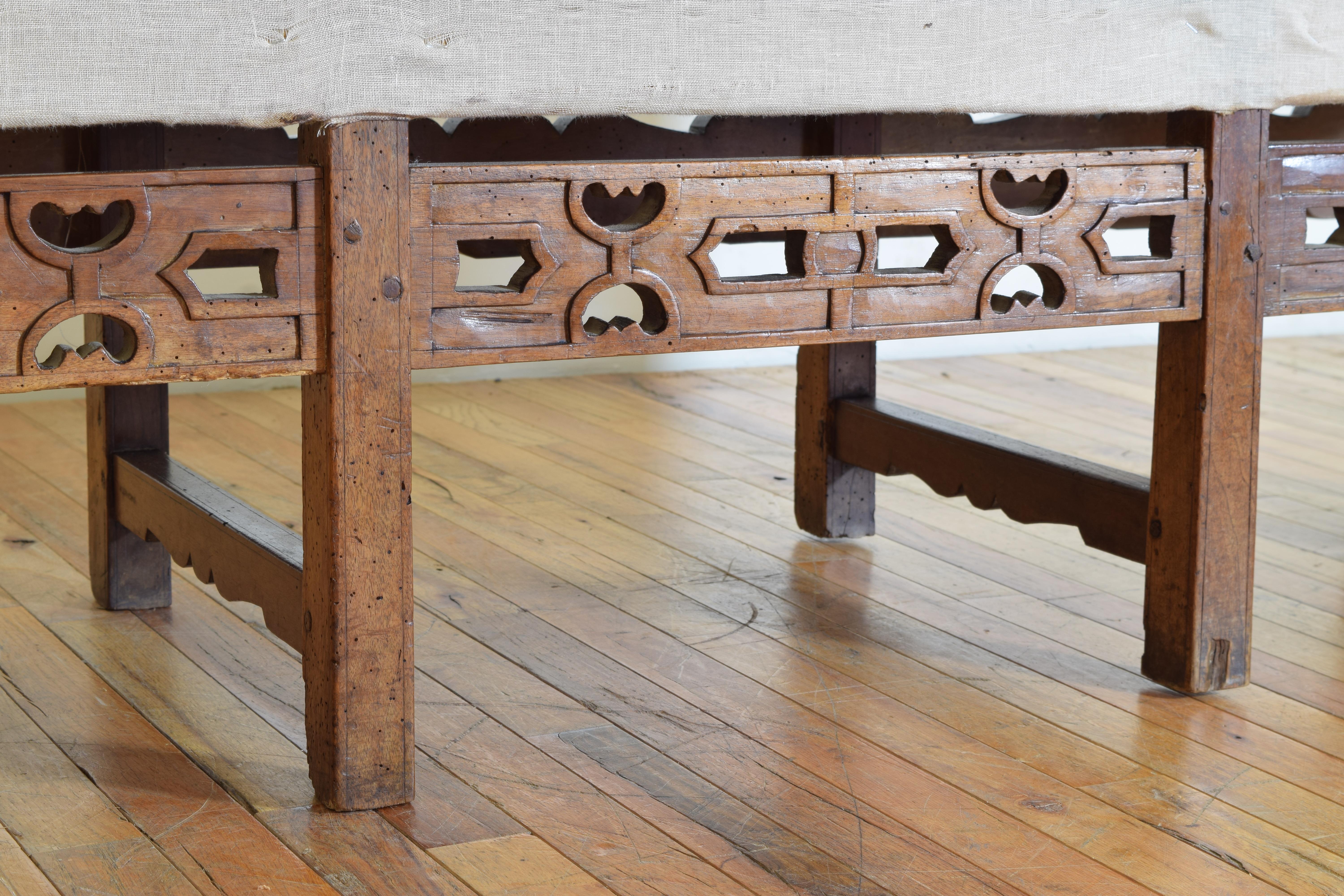 Italian, Lombardia, Baroque Period Carved Walnut Bench, Early 18th C. 5