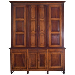 Italian, Lombardia, Neoclassic Shallow Walnut and Cherrywood Cabinet, circa 1830