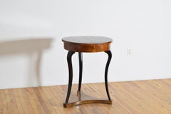 Italian, Lombardia, Neoclassic Walnut & Ebonized 1-Drawer Round Table, ca. 1820