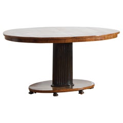 Italian, Lombardia, Walnut and Ebonized Oval Center or Dining Table, ca. 1815