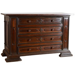 Italian, Lombardia, Walnut & Ebonized Massive Cassettone, Early 18th century