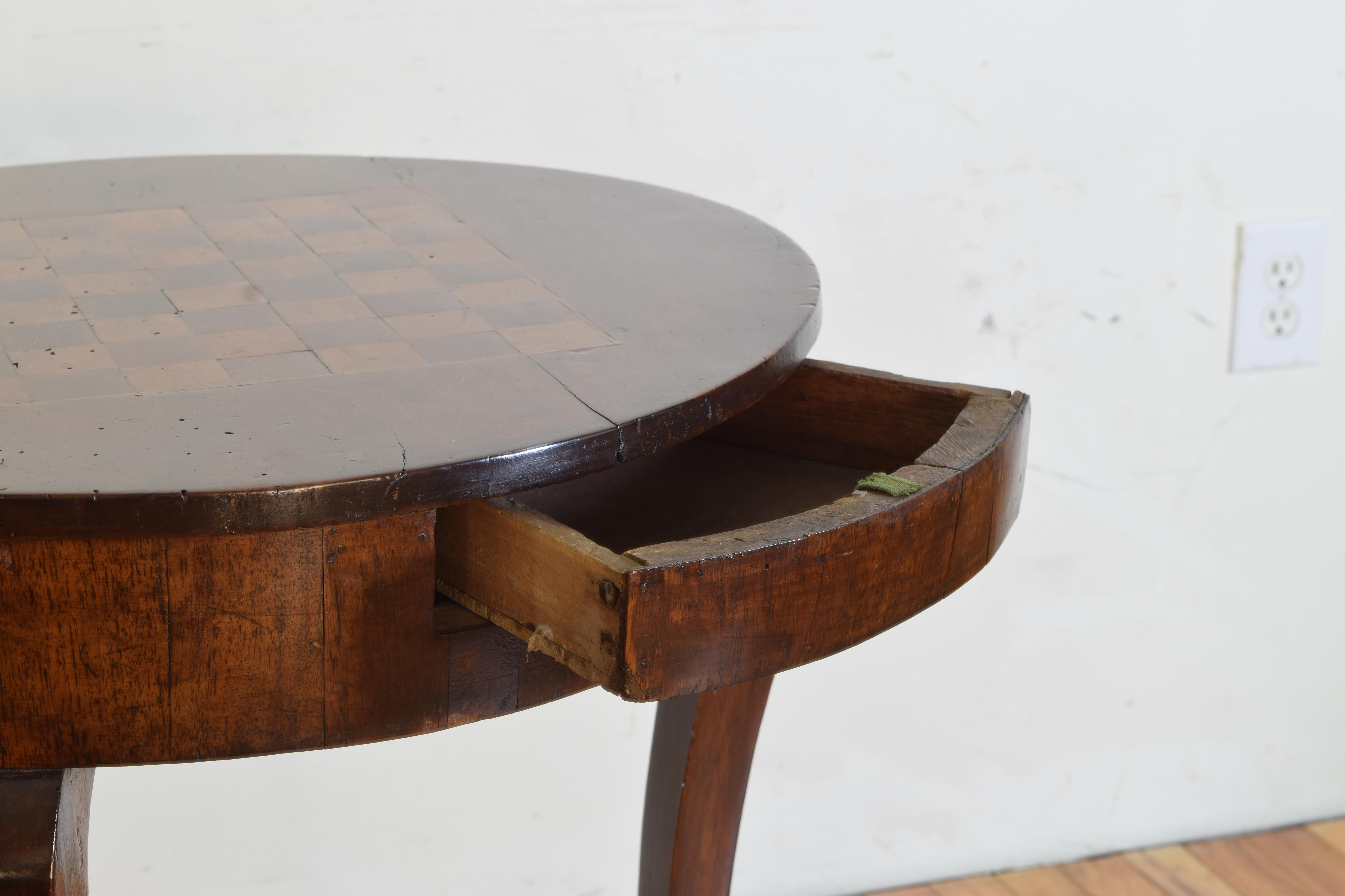 Italian, Lombardia, Walnut and Inlaid Games Table, Chessboard Top, 19th Century 4