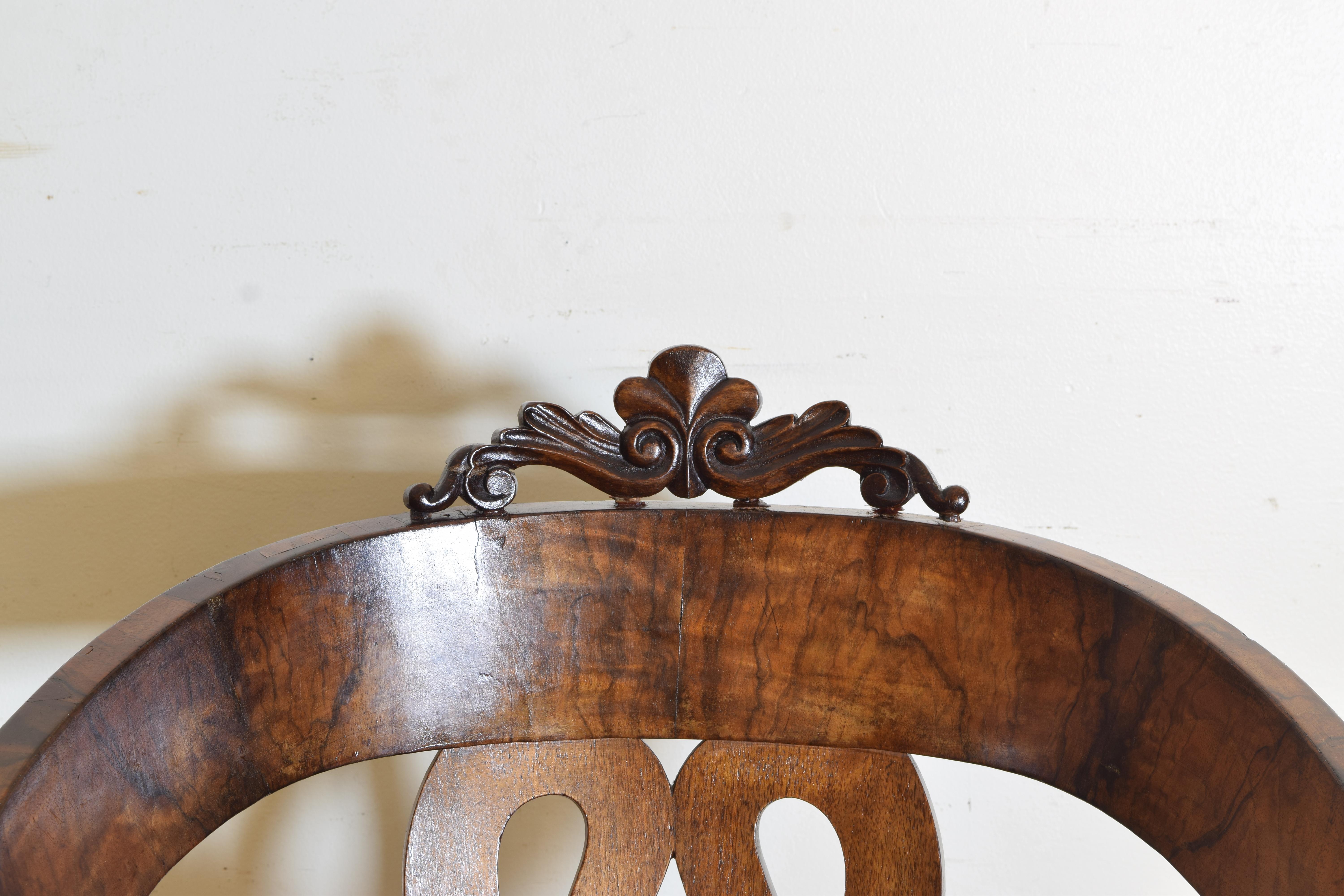 Italian, Lombardia, Walnut Swivel Desk Chair, Early 19th Century 1