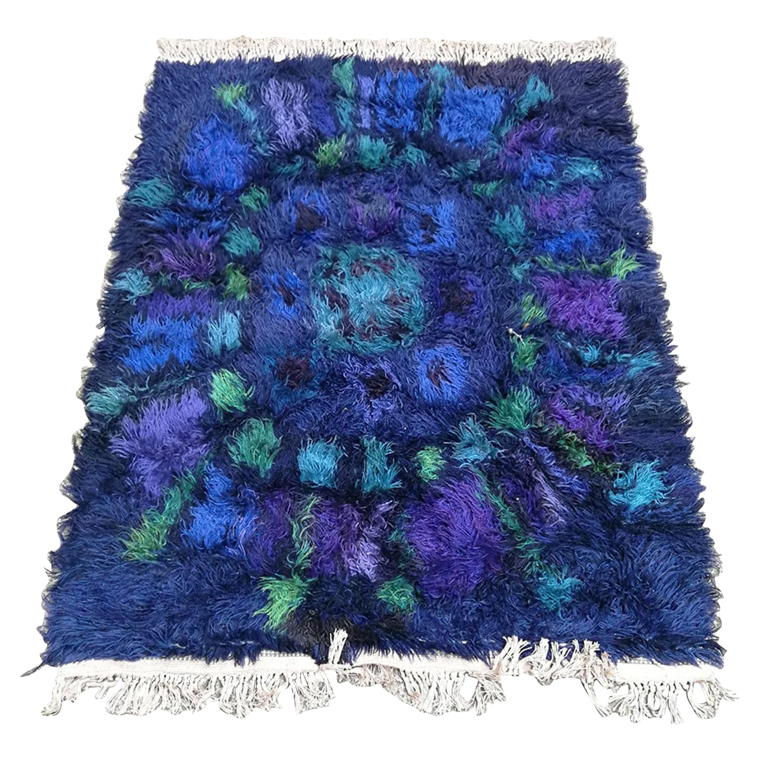 Postmodern Thick Pile Tufted Designer Wool Carpet, Pop Art Memphis