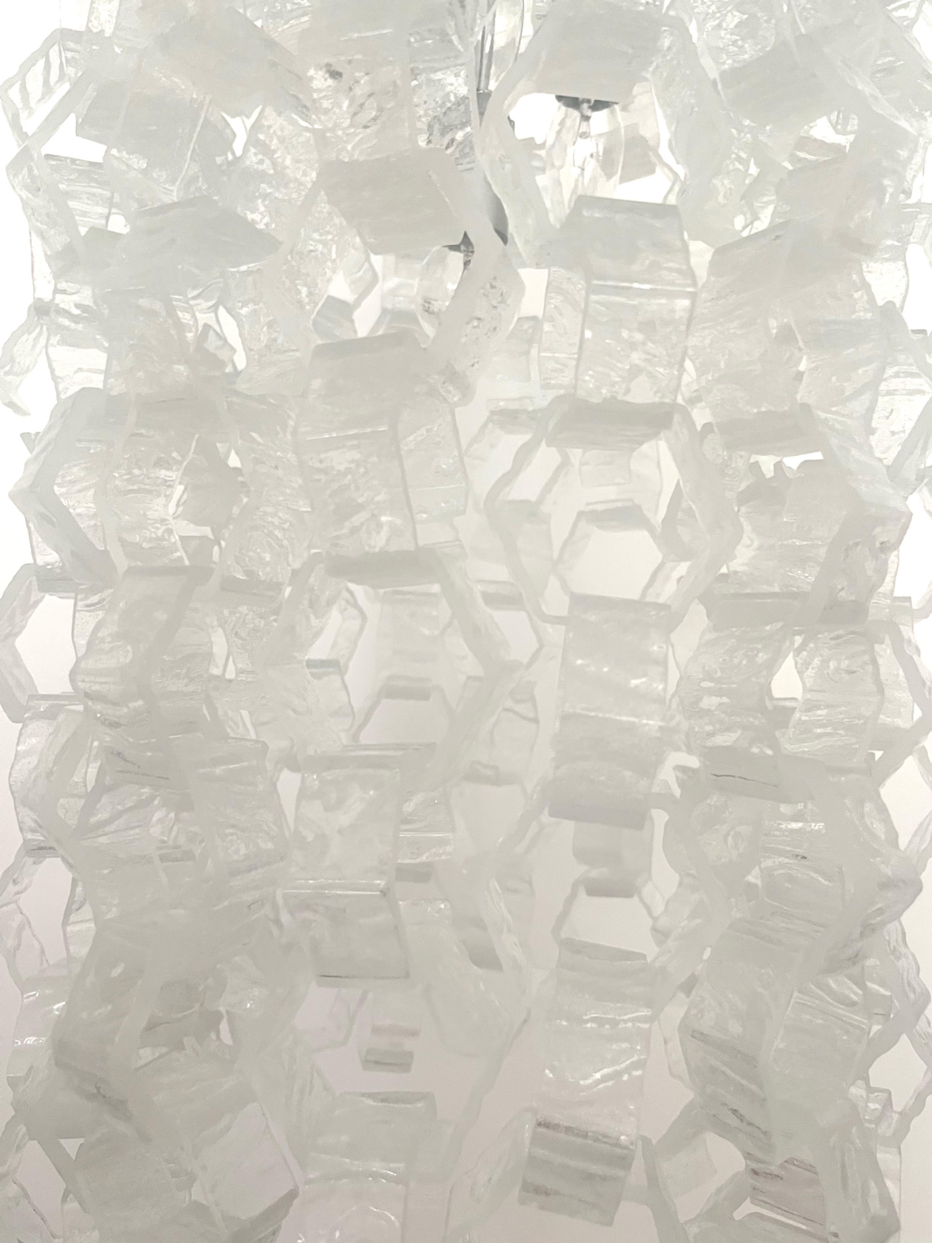Italian Long Midcentury Interlocking Murano Chandelier by Carlo Nason, 1970s For Sale 4