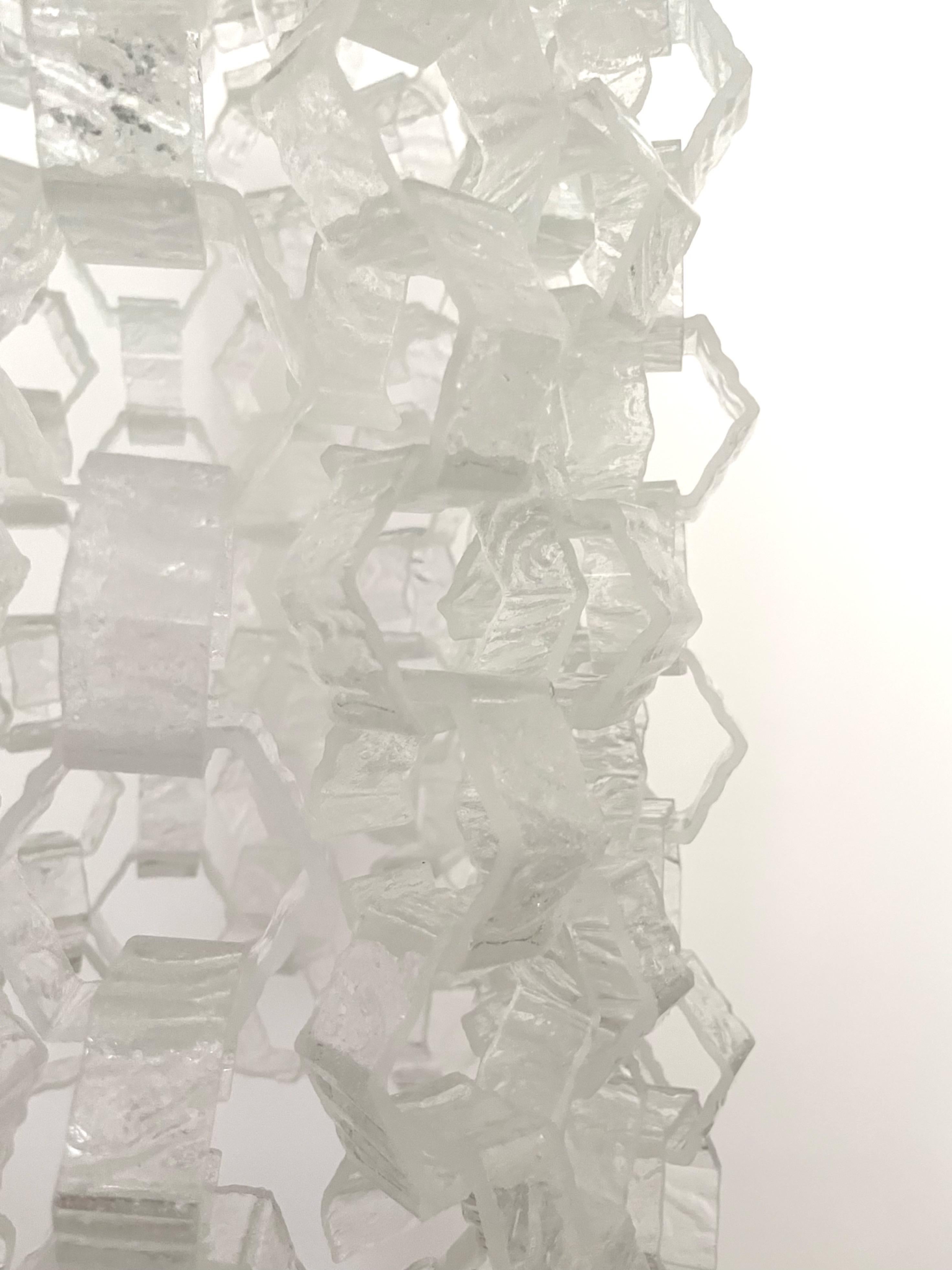 Late 20th Century Italian Long Midcentury Interlocking Murano Chandelier by Carlo Nason, 1970s For Sale
