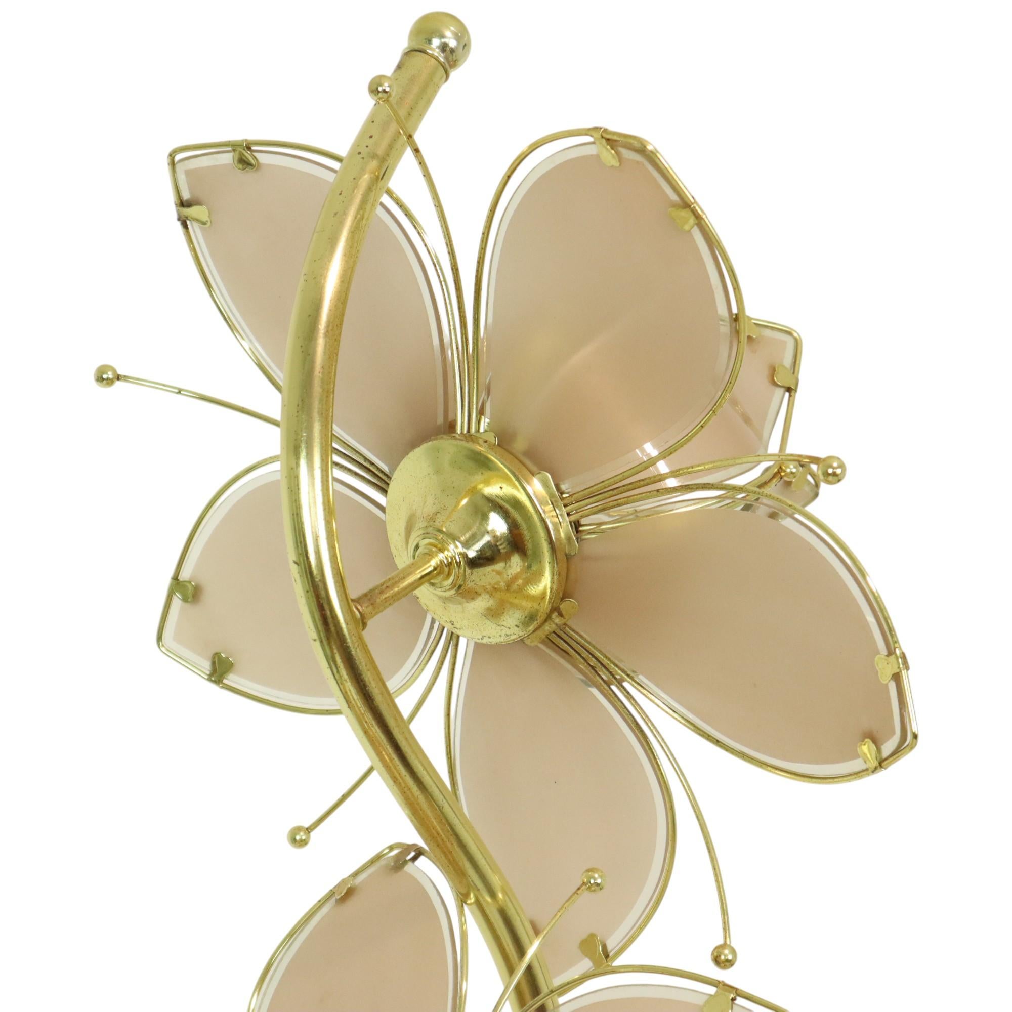 Lampe Lotus Italienne Lampadaire XL Hollywood Regency 190cm en vente 5