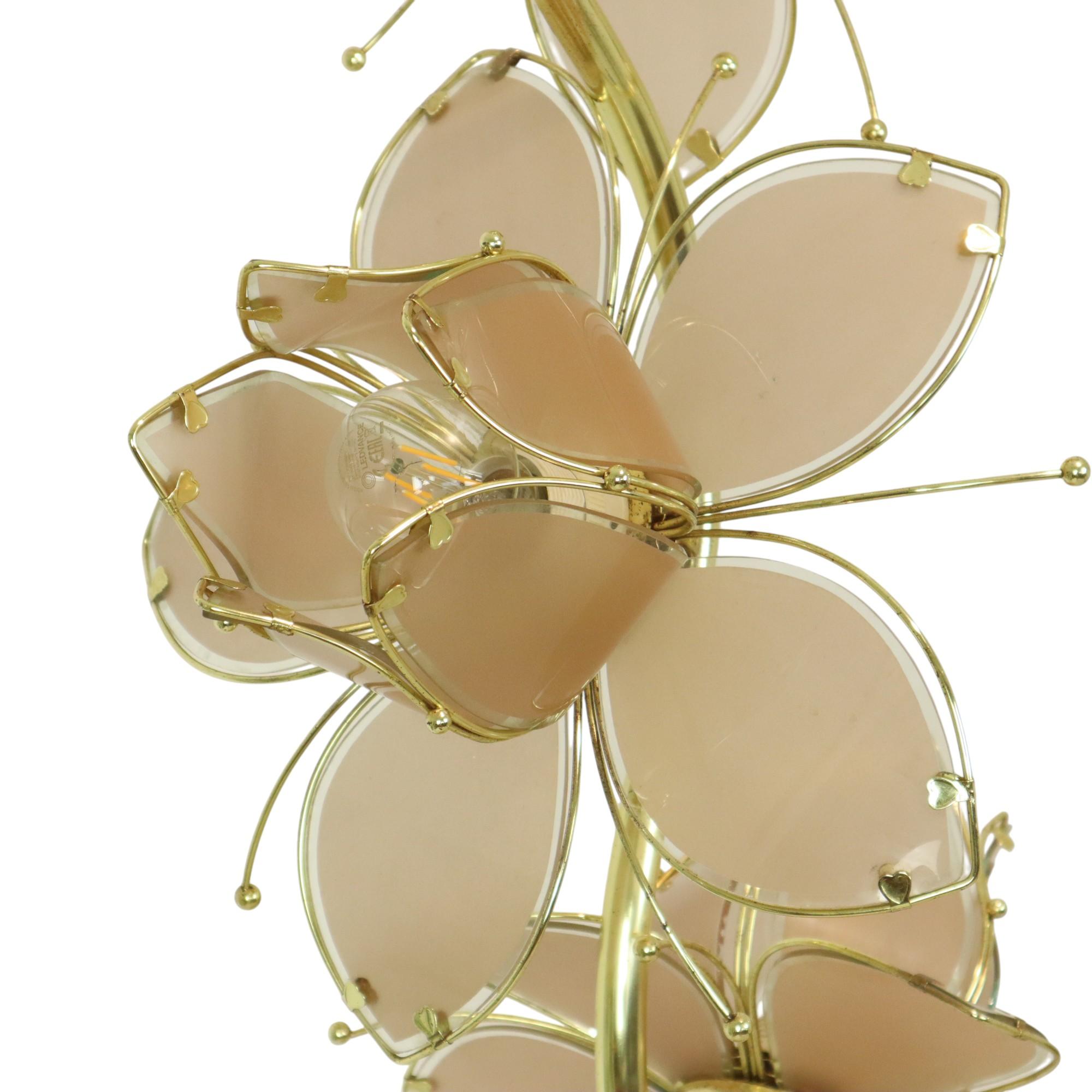 Lampe Lotus Italienne Lampadaire XL Hollywood Regency 190cm en vente 6