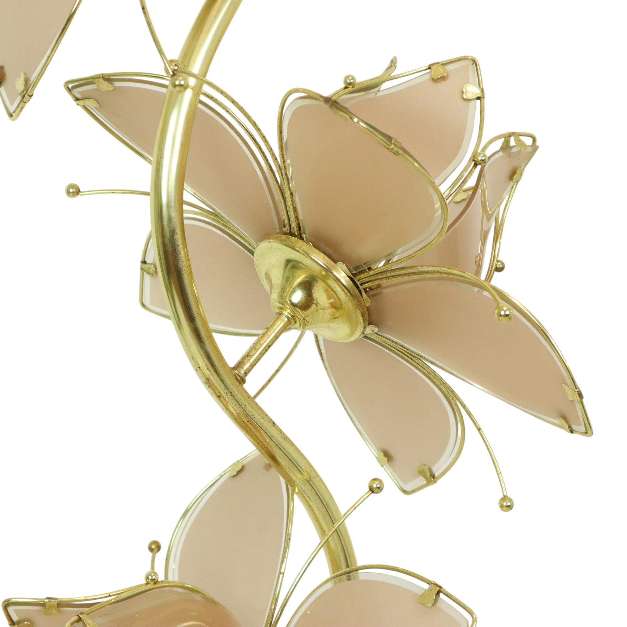 Lampe Lotus Italienne Lampadaire XL Hollywood Regency 190cm en vente 7