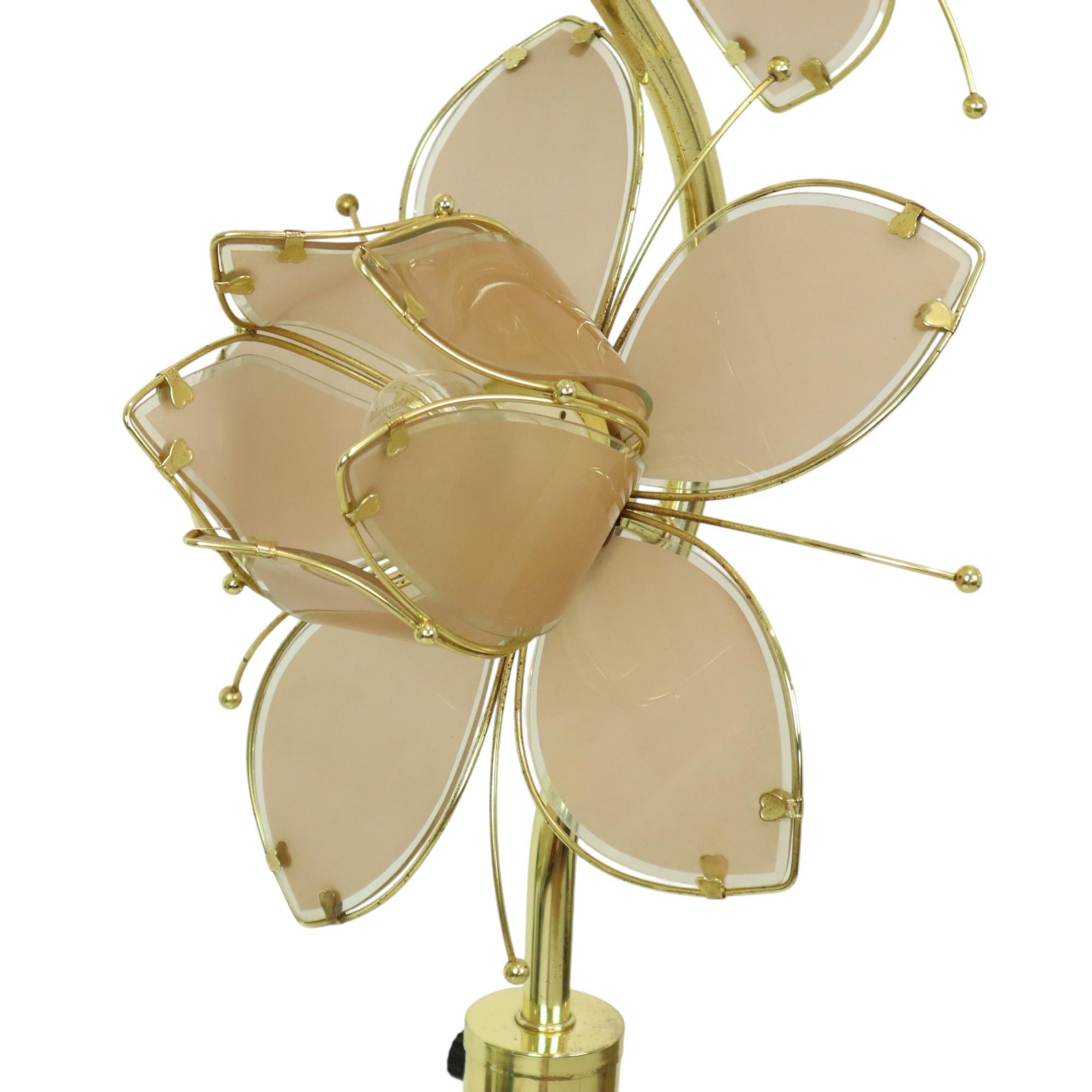 Lampe Lotus Italienne Lampadaire XL Hollywood Regency 190cm en vente 8