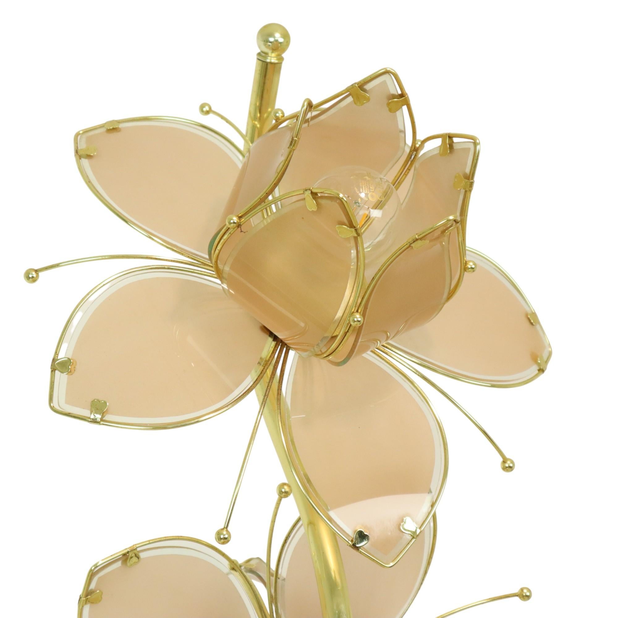 Lampe Lotus Italienne Lampadaire XL Hollywood Regency 190cm en vente 14