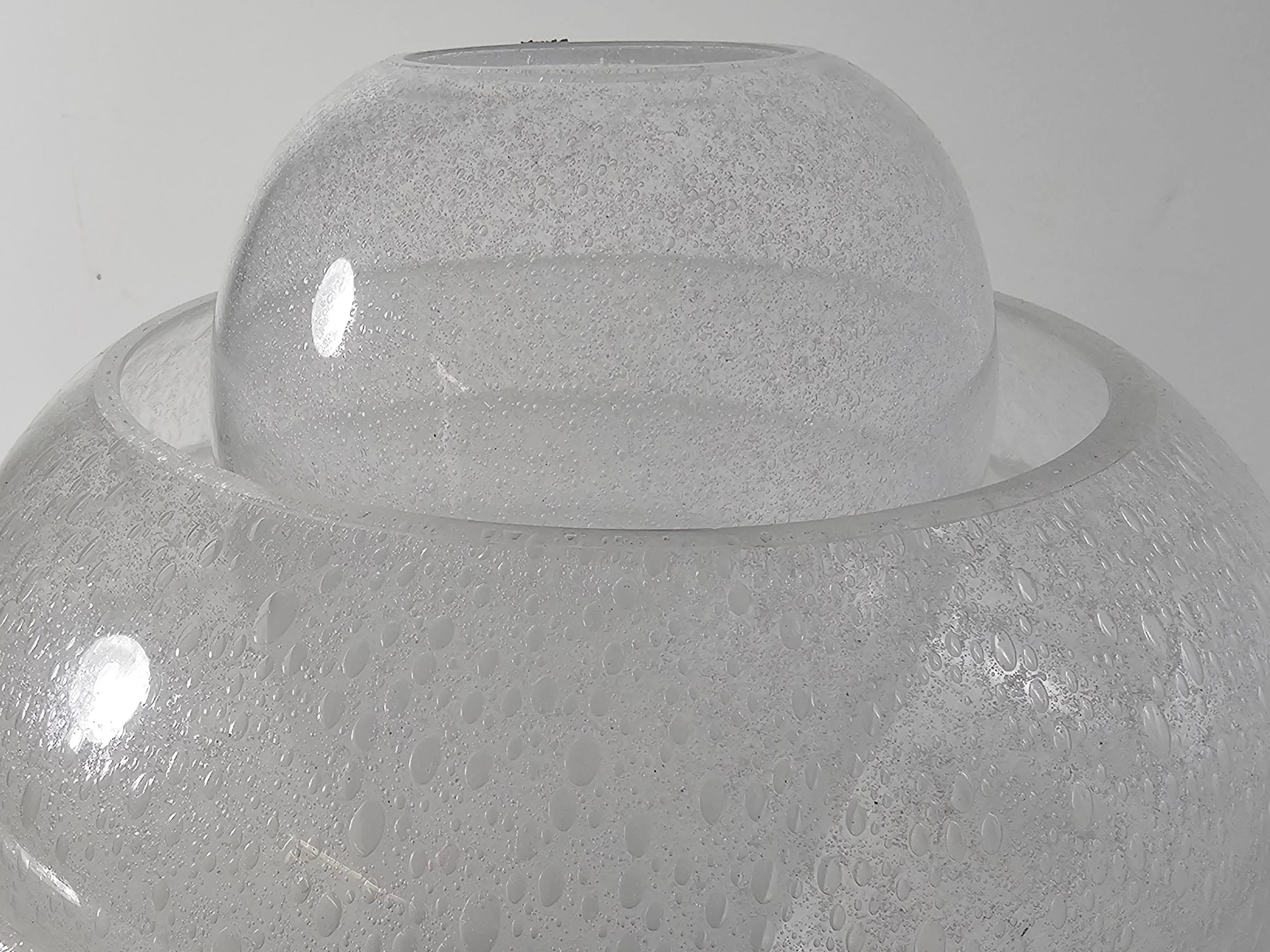 Lámpara de sobremesa italiana de loto de cristal de Murano y metal de Carlo Nason para Mazzega, 1960 Cristal de Murano