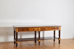 Italian Louis Philippe Period Walnut 4-Drawer Drapers Table, 2nd quarter 19thc.