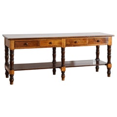 Italian Louis Philippe Period Walnut 4-Drawer Drapers Table, 2nd quarter 19thc.