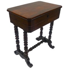 Italian Louis Philippe Side Table 19th Century Interior Mirror Sewing Table