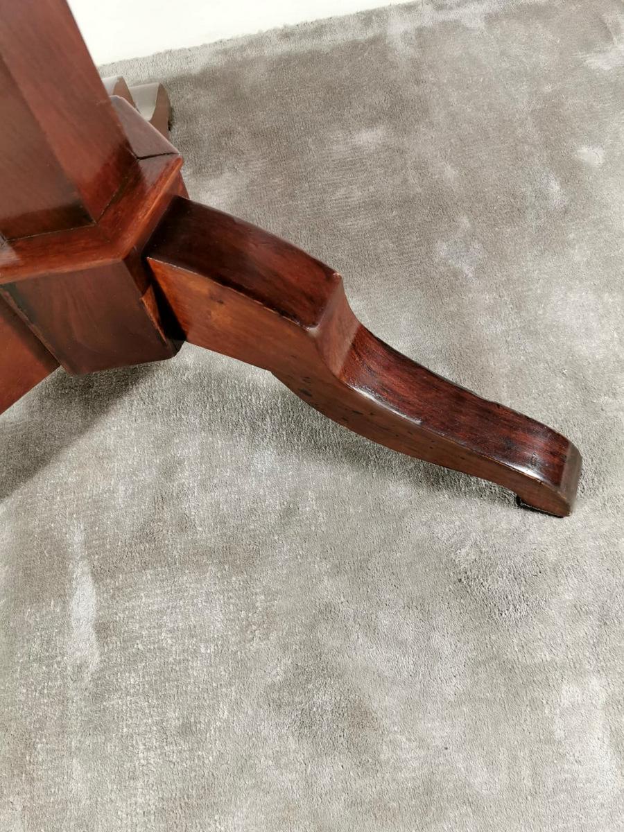 Louis Philippe Style Feather Walnut Coffee Table With Tripod North Italy For Sale 7