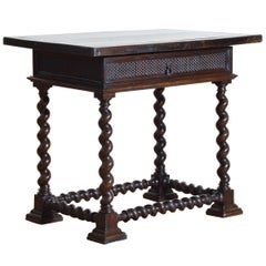 Italian Louis XIII Style Carved 1-Drawer Table, Early 19th Century