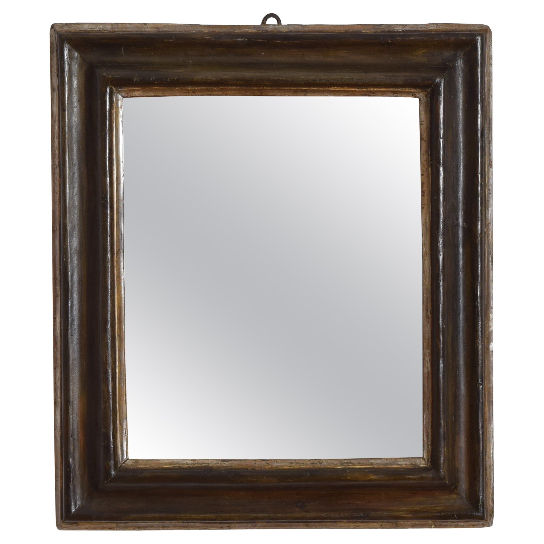 Italian Louis XIV Period Silver Gilt 
Painted Mirror, early 18th century