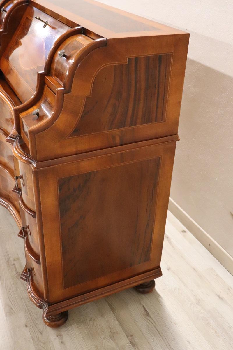 Walnut Italian Louis XIV Style Chest of Drawers For Sale