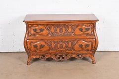 Italian Louis XV Carved Cherry Wood Commode or Bombay Chest