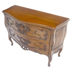 Italian Louis XV Carved Walnut Commode Bombay Chest 2 Lined Drawers Mint!