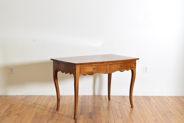 Italian Louis XV Period Veneered and Inlaid 2-Drawer Writing Table, Mid ...