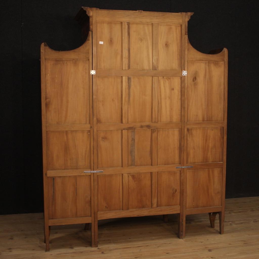 Italian Louis XV Style 3-Door Wardrobe in Inlaid Wood, 20th Century For Sale 1