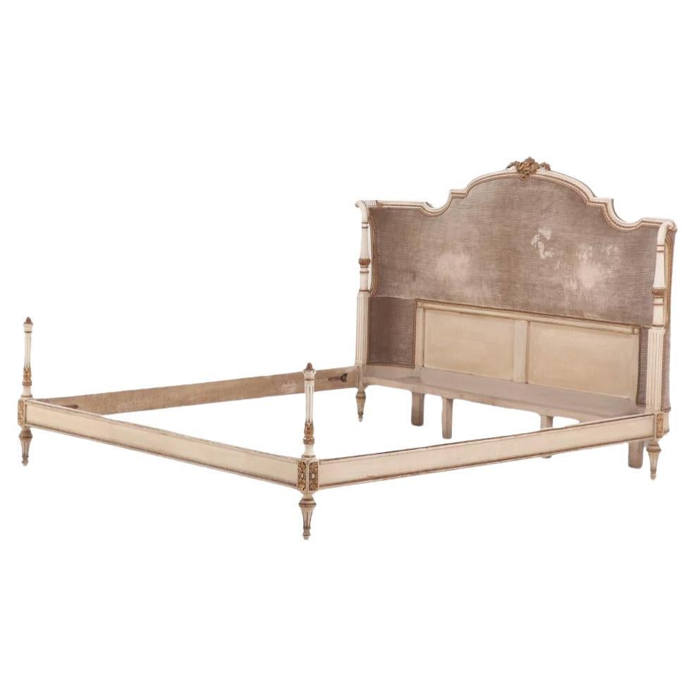 Italian Louis XV style bed C 1920. Queen width.