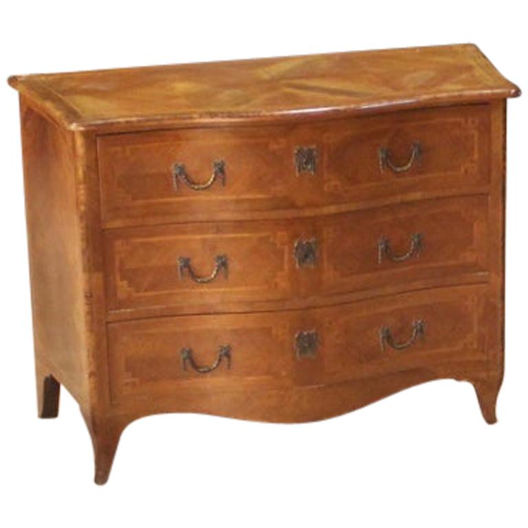 Italian Louis XV Style Chest of Drawers Inlaid For Sale