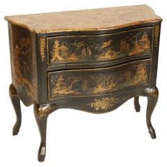 Italian Louis XV Style Chinoiserie Decorated Chest of Drawers