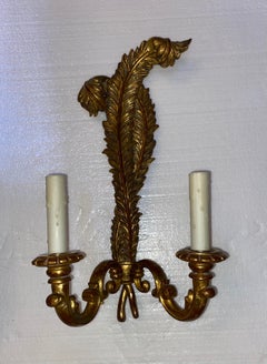 Italian Louis XV Style Giltwood 2-LT Sconces