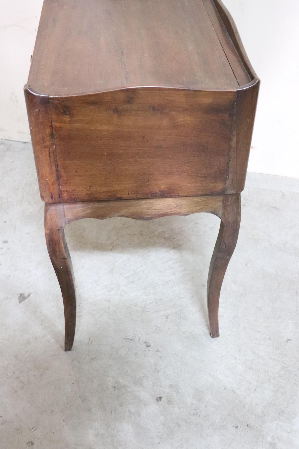 Late 19th Century Italian Louis XV Style Inlaid Walnut Side Table or Nightstand