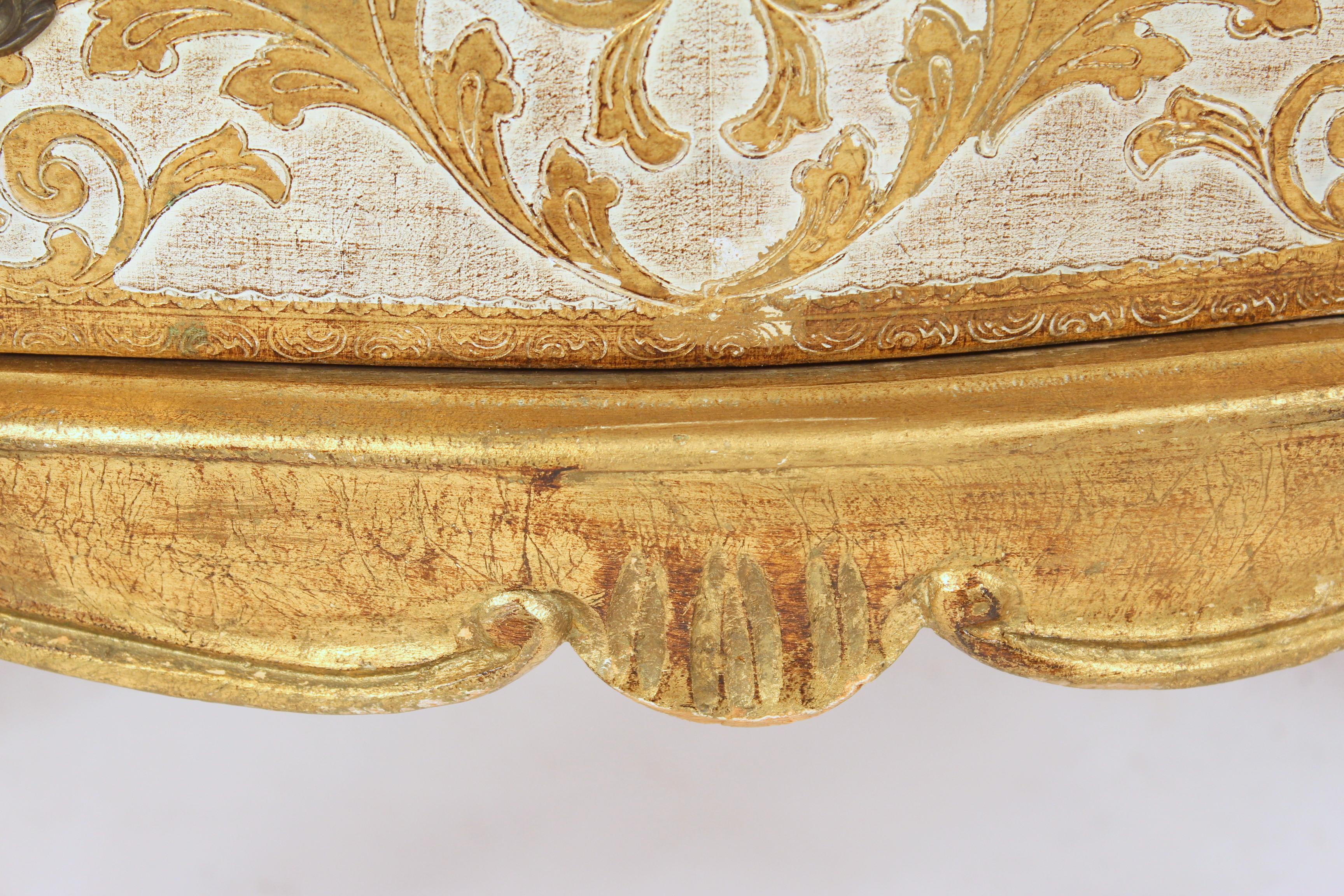 Italian Louis XV Style Painted and Gilt Decorated Chest of Drawers 2