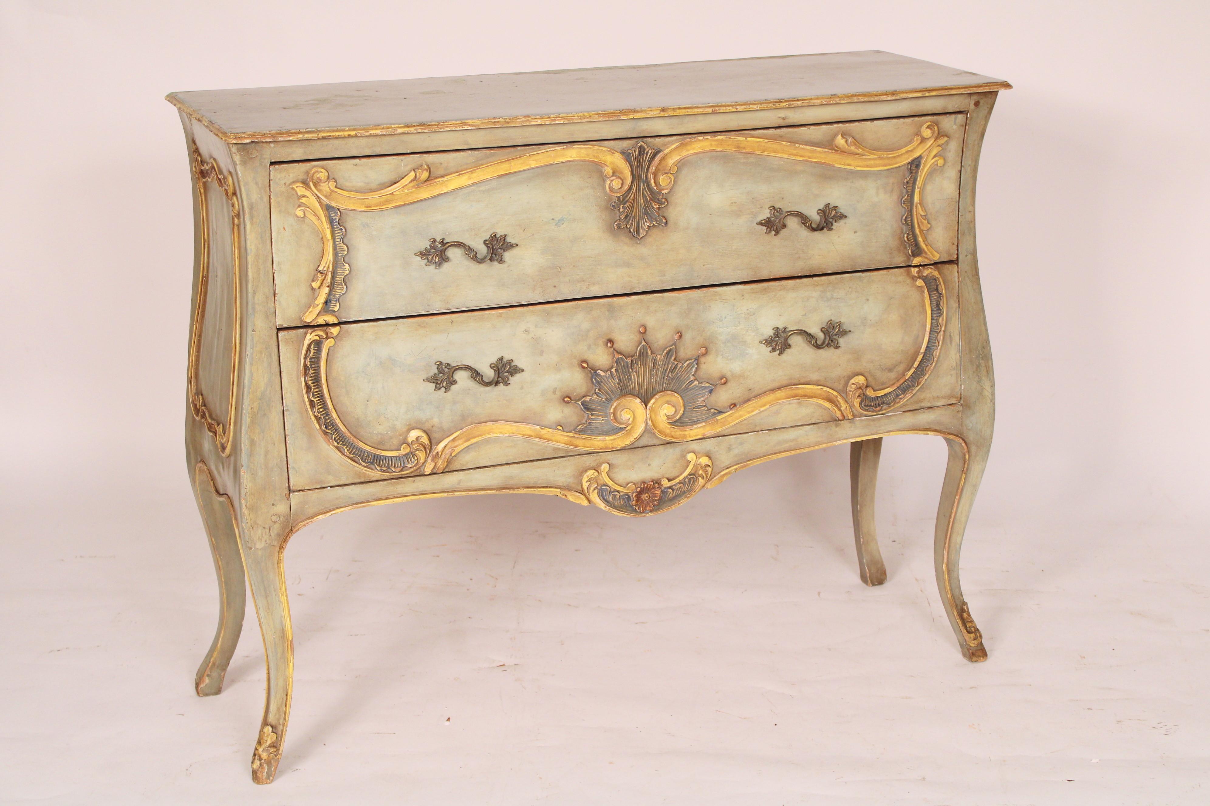 Italian Louis XV Style Painted Chest of Drawers In Good Condition In Laguna Beach, CA