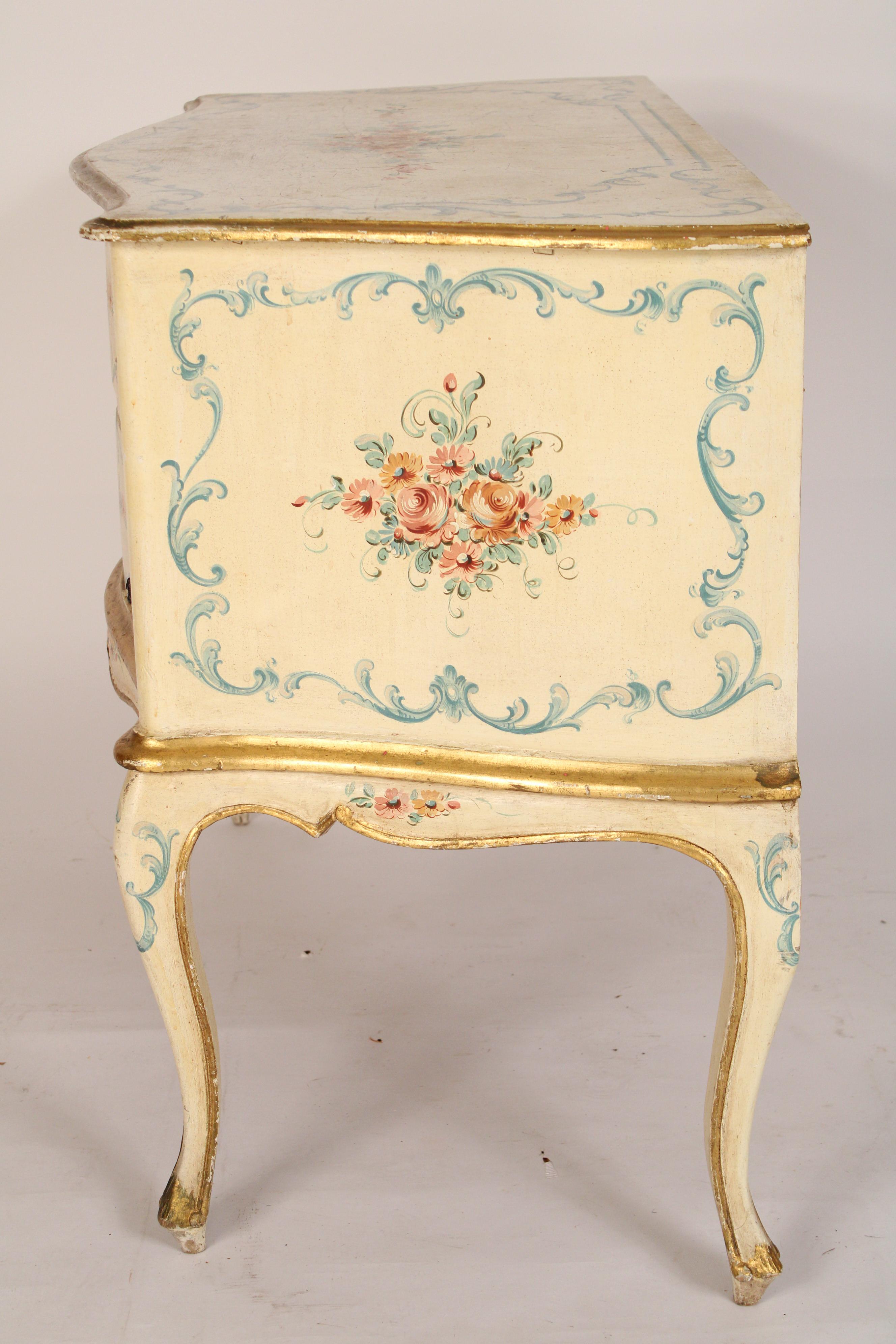 Mid-20th Century Italian Louis XV Style Painted Chest of Drawers