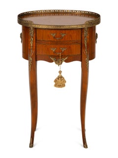 Italian Louis XV/XVI Style Gilt Metal Fruitwood Side Table, 20th Century