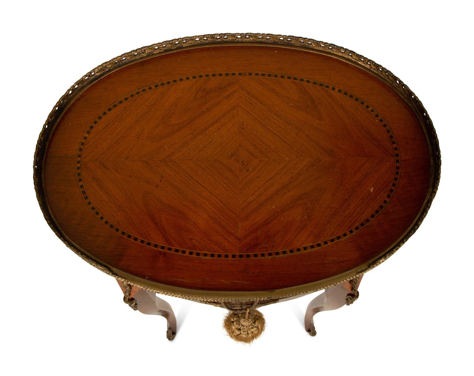 Italian Louis XV/XVI Style Gilt Metal Fruitwood Side Table, 20th Century 2