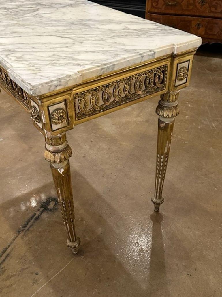 Italian Louis XVI Carved Gilt Console For Sale 2