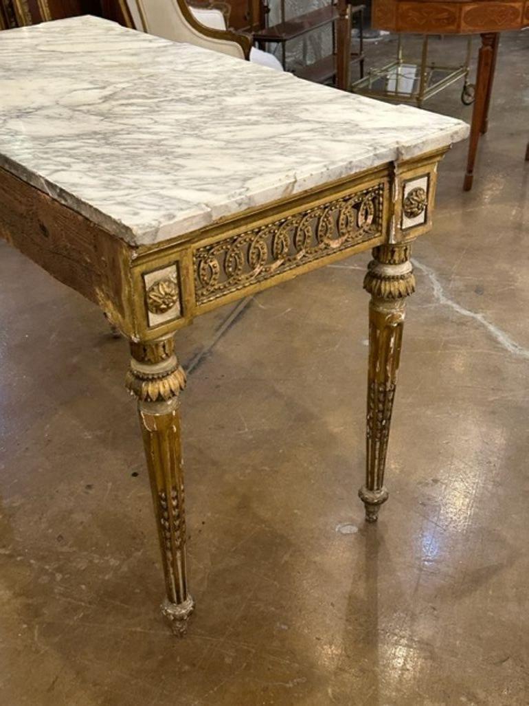 Italian Louis XVI Carved Gilt Console For Sale 4