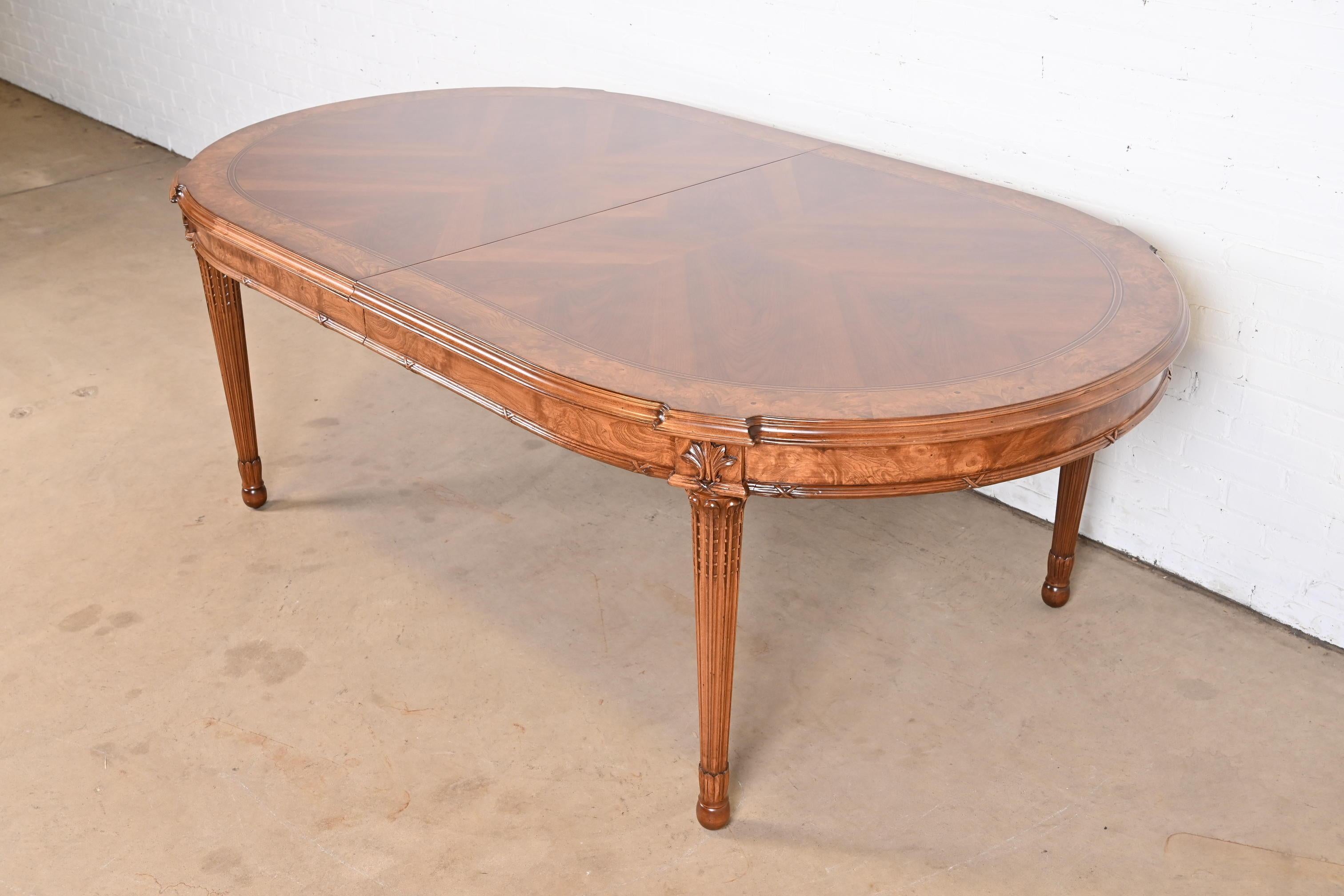 Italian Louis XVI Cherry and Burl Wood Dining Table in the Manner of Karges 9