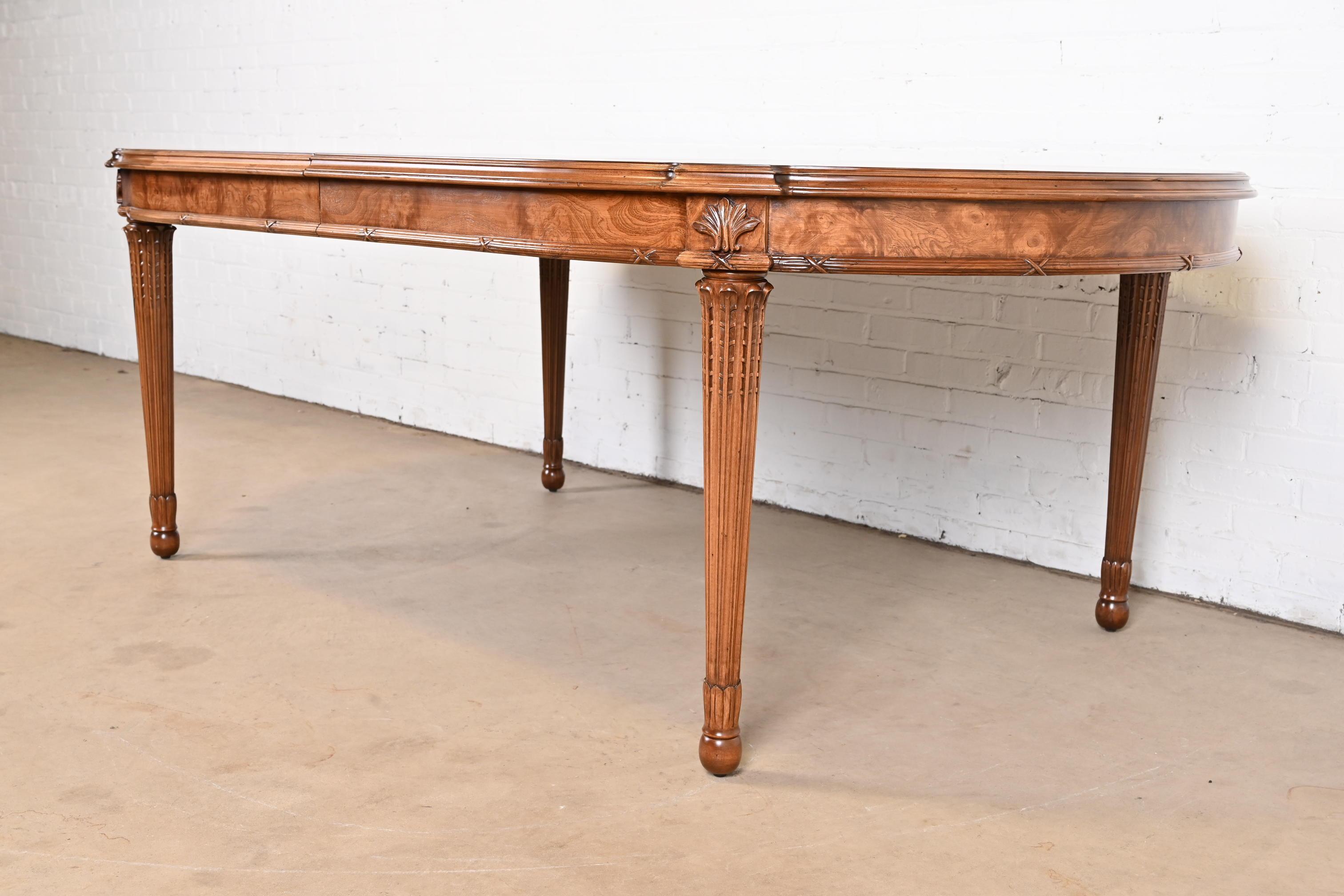 Italian Louis XVI Cherry and Burl Wood Dining Table in the Manner of Karges 10